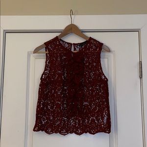 NWT Fancy Lace Zara Tank - Burgundy